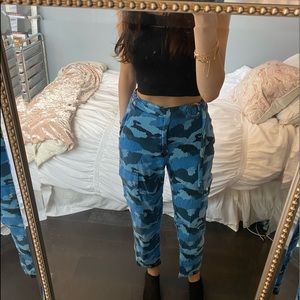 Blue Camo Cargo Pants